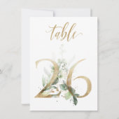 Aquarellgrün und Goldfolien, Tischnummer 26 (Rückseite)