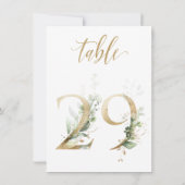 Aquarellgrün und Goldfolien, Tischnummer 29 (Rückseite)