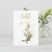 Aquarellgrün und Goldfolien, Tischnummer 3 (Stehend Vorderseite)