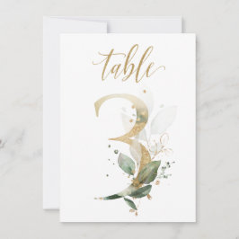 Aquarellgrün und Goldfolien, Tischnummer 3