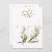 Aquarellgrün und Goldfolien, Tischnummer 32 (Vorne/Hinten)