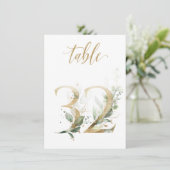 Aquarellgrün und Goldfolien, Tischnummer 32 (Stehend Vorderseite)