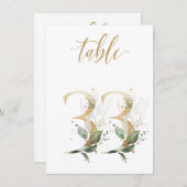Aquarellgrün und Goldfolien, Tischnummer 33 (Vorne/Hinten)