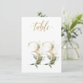 Aquarellgrün und Goldfolien, Tischnummer 33 (Stehend Vorderseite)