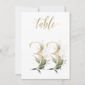 Aquarellgrün und Goldfolien, Tischnummer 33 (Vorderseite)