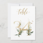Aquarellgrün und Goldfolien, Tischnummer 34 (Vorderseite)