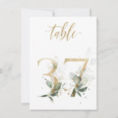 Aquarellgrün und Goldfolien, Tischnummer 37 (Rückseite)