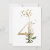 Aquarellgrün und Goldfolien, Tischnummer 4 (Rückseite)