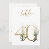 Aquarellgrün und Goldfolien, Tischnummer 40 (Vorne/Hinten)