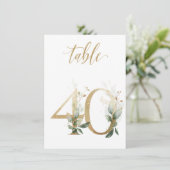 Aquarellgrün und Goldfolien, Tischnummer 40 (Stehend Vorderseite)