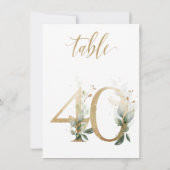 Aquarellgrün und Goldfolien, Tischnummer 40 (Rückseite)