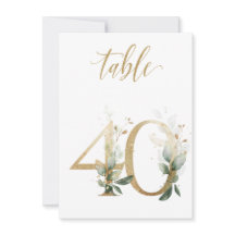 Aquarellgrün und Goldfolien, Tischnummer 40