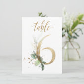 Aquarellgrün und Goldfolien, Tischnummer 6 (Stehend Vorderseite)