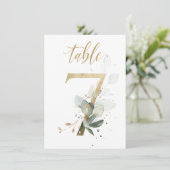 Aquarellgrün und Goldfolien, Tischnummer 7 (Stehend Vorderseite)