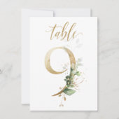 Aquarellgrün und Goldfolien, Tischnummer 9 (Vorderseite)