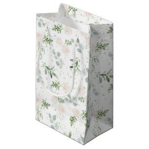 Aquarellgrün und weiße Blume Blumen Kleine Geschenktüte
