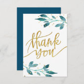 Aquarellgrün Vielen Dank Dankeskarte (Vorne/Hinten)