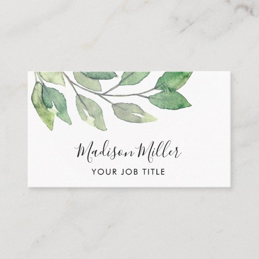 Aquarellgrün Visitenkarte (Vorderseite)