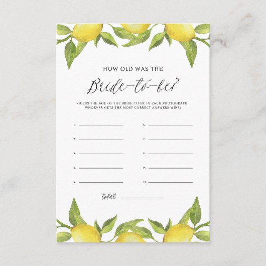 Aquarellgrün wie alt war die Braut Begleitkarte (Vorderseite)