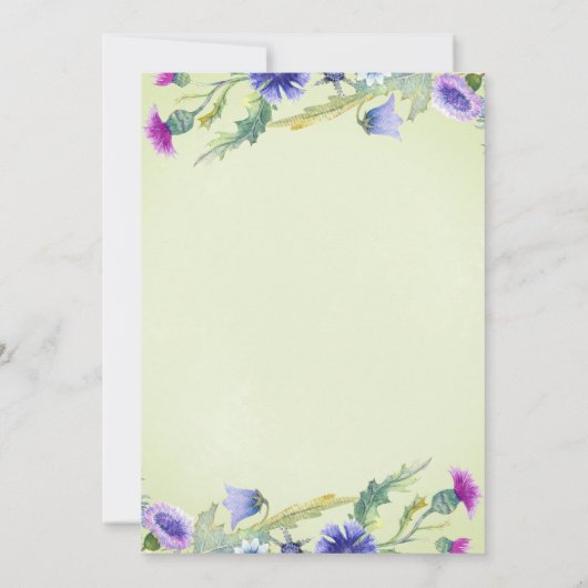 Aquarellgrün Wildblume Muttertagsbrunch Einladung (Rückseite)