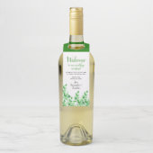 Aquarellgrün Willkommen bei unserer Hochzeit Flaschenanhänger (Auf Flasche)