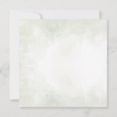 Aquarellgrüne Blätter Holz kreuzen moderne Taufe Einladung (Rückseite)