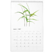Aquarellgrüne Blätter Kalender 2024 (Mär 2027)