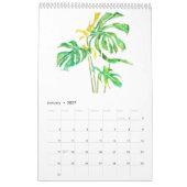 Aquarellgrüne Blätter Kalender 2024 (Jan 2027)