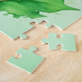 Aquarellgrüne Blätter Puzzle (Seite)
