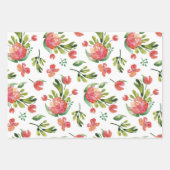 Aquarellgrüne Blume. Blumenmuster Geschenkpapier Set (Vorderseite)