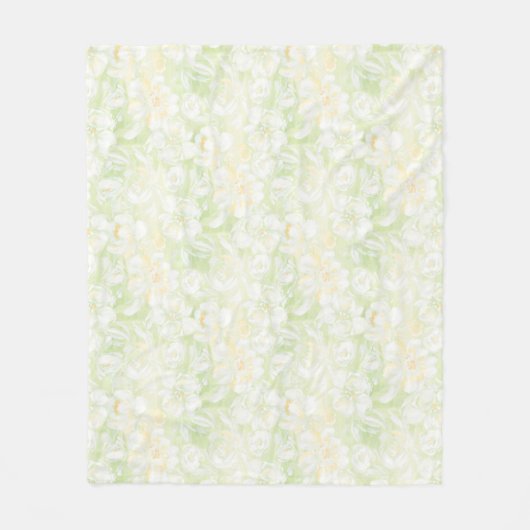 Aquarellgrüne Blume Fleece-Decke Fleecedecke (Vorderseite)