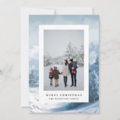 Aquarellgrüne Familienbilderwohnung Feiertagskarte (Vorderseite)