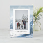 Aquarellgrüne Familienbilderwohnung Feiertagskarte (Stehend Vorderseite)