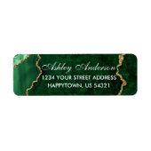 Aquarellgrüne Goldmarmor-Rücksendeadresse (Vorne)