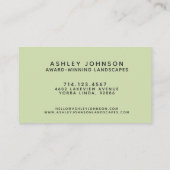 Aquarellgrüne Handschrift Typografie Visitenkarte (Rückseite)