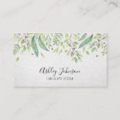 Aquarellgrüne Handschrift Typografie Visitenkarte (Vorderseite)