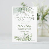 Aquarellgrüne Hochzeit speichern Sie das Datum Ein Einladung (Stehend Vorderseite)