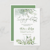 Aquarellgrüne Hochzeit speichern Sie das Datum Ein Einladung (Vorne/Hinten)