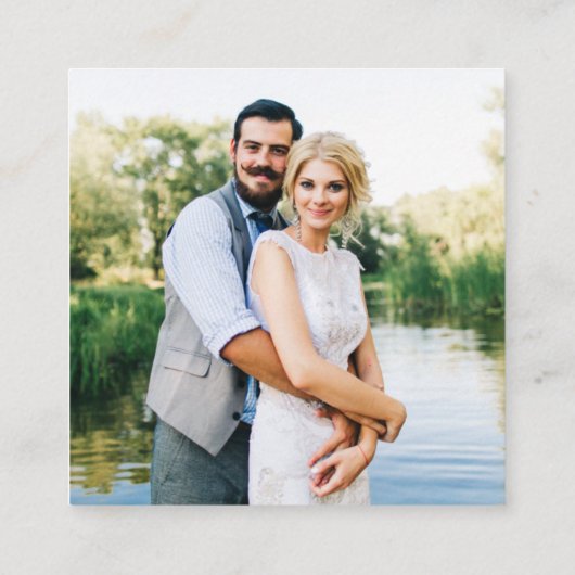 Aquarellgrüne Hochzeitskanzlei Foto Begleitkarte (Rückseite)