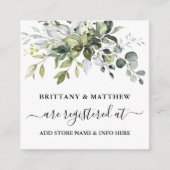 Aquarellgrüne Hochzeitskanzlei Foto Begleitkarte (Vorderseite)