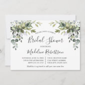 Aquarellgrüne Kalligrafie-Brautparty Einladung (Vorderseite)