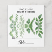 Aquarellgrüne Lässige Handschrift Typografie2 Platzkarte (Außenseite Aufgefaltet)