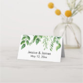 Aquarellgrüne Lässige Handschrift Typografie2 Platzkarte (Rückseite)