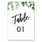 Aquarellgrüne Lässige Handschrift Typografie2 Tischnummer (Rückseite)