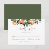 Aquarellgrüne Orange Blossom Wedding RSVP Einladung (Vorne/Hinten)