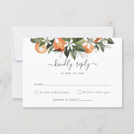 Aquarellgrüne Orange Blossom Wedding RSVP Einladung