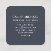 Aquarellgrüne Pflanze Quadratische Visitenkarte (Rückseite)