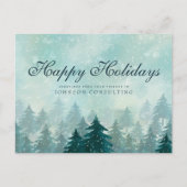 Aquarellgrüne Pinienbäume | Feierliche Grüße Postkarte (Vorderseite)