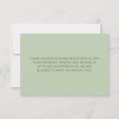 Aquarellgrüne Rose Danke Karte (Rückseite)