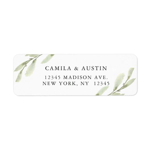 Aquarellgrüne Rücksendeadresse (Vorne)